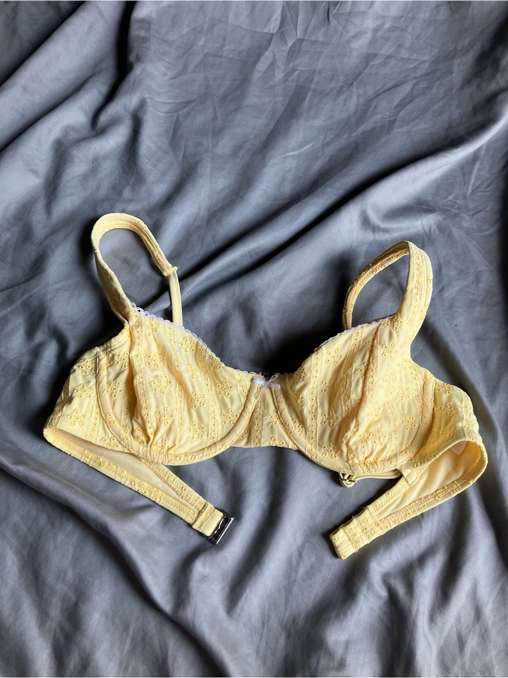 wild fable Pale Yellow Lace Underwire Bra